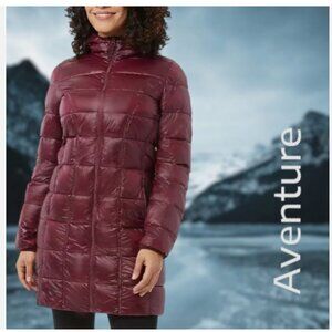 Aventure | 3/4 Length Puffer Jacket | Maroon Size M
